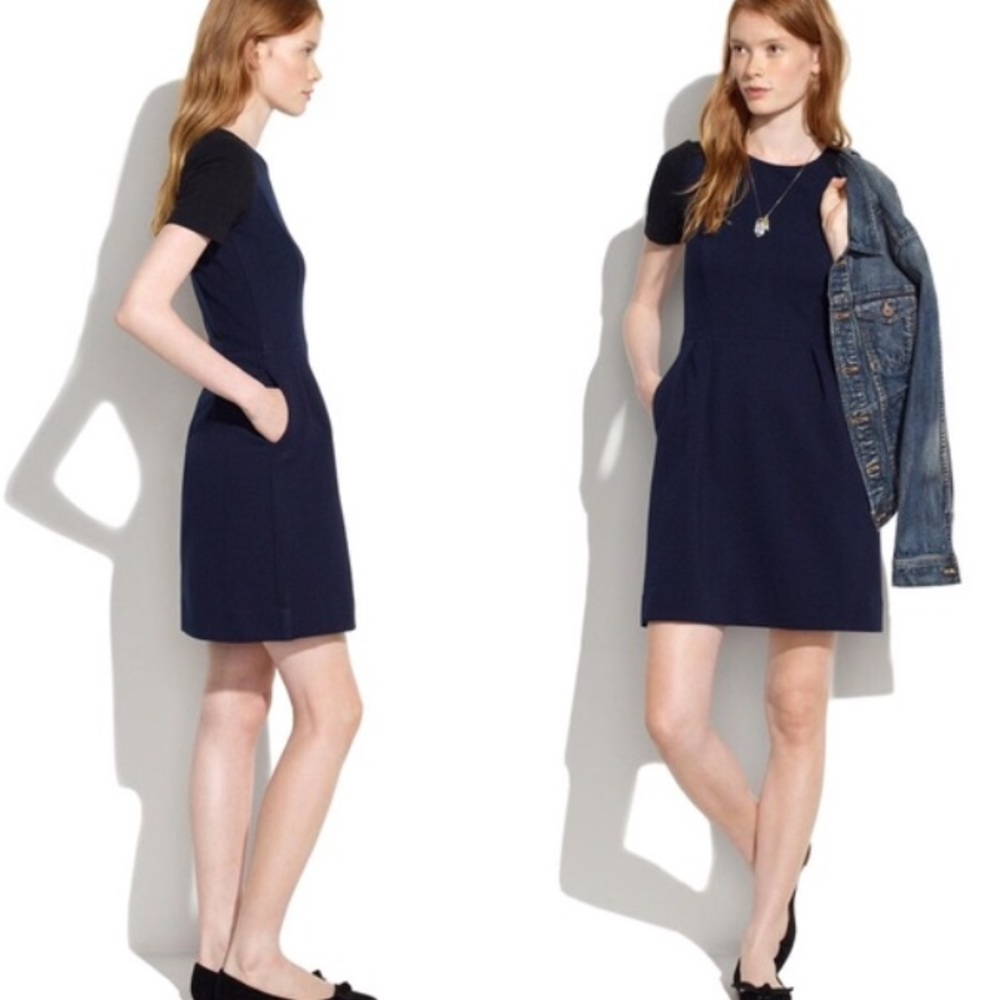 MADEWELL J.CREW Gallerist Ponte Colorblock Dress 8